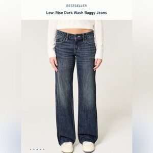 Hollister Low-Rise Dark Wash Wide Leg Jeans
